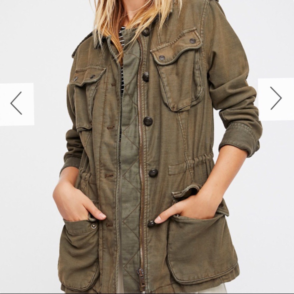 Free People Olive Utility Jacket